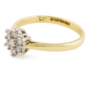 9ct gold Diamond Cluster Ring size N